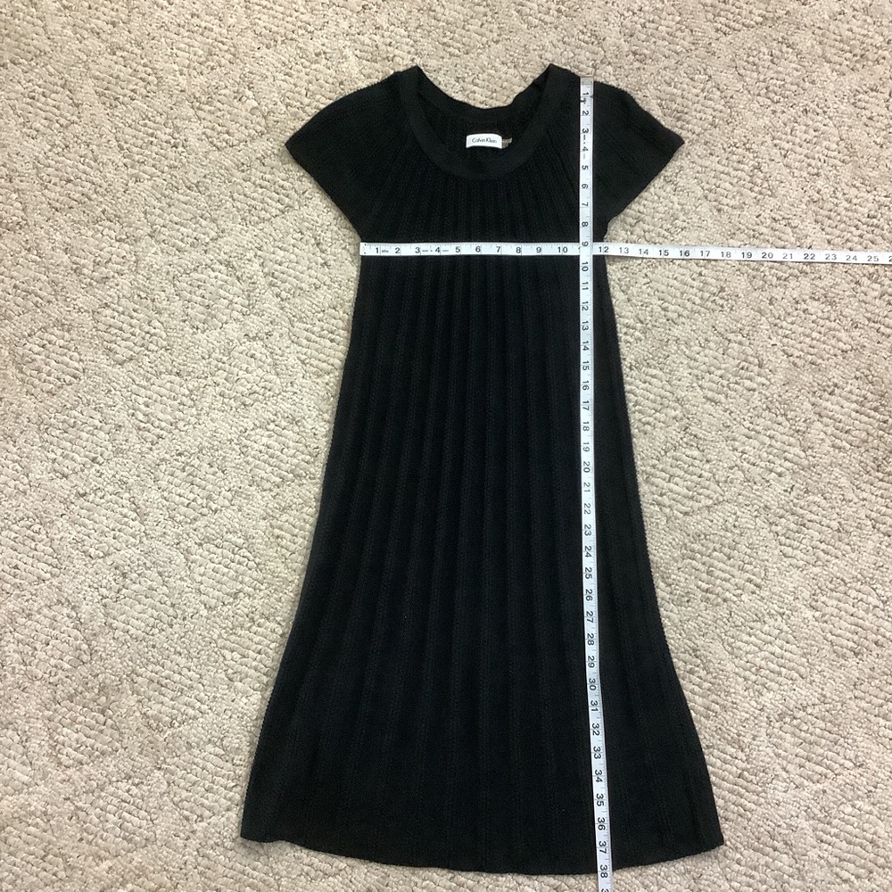 CALVIN KLEIN Black Cable-Knit Midi Sweater Dress - Picture 7 of 9